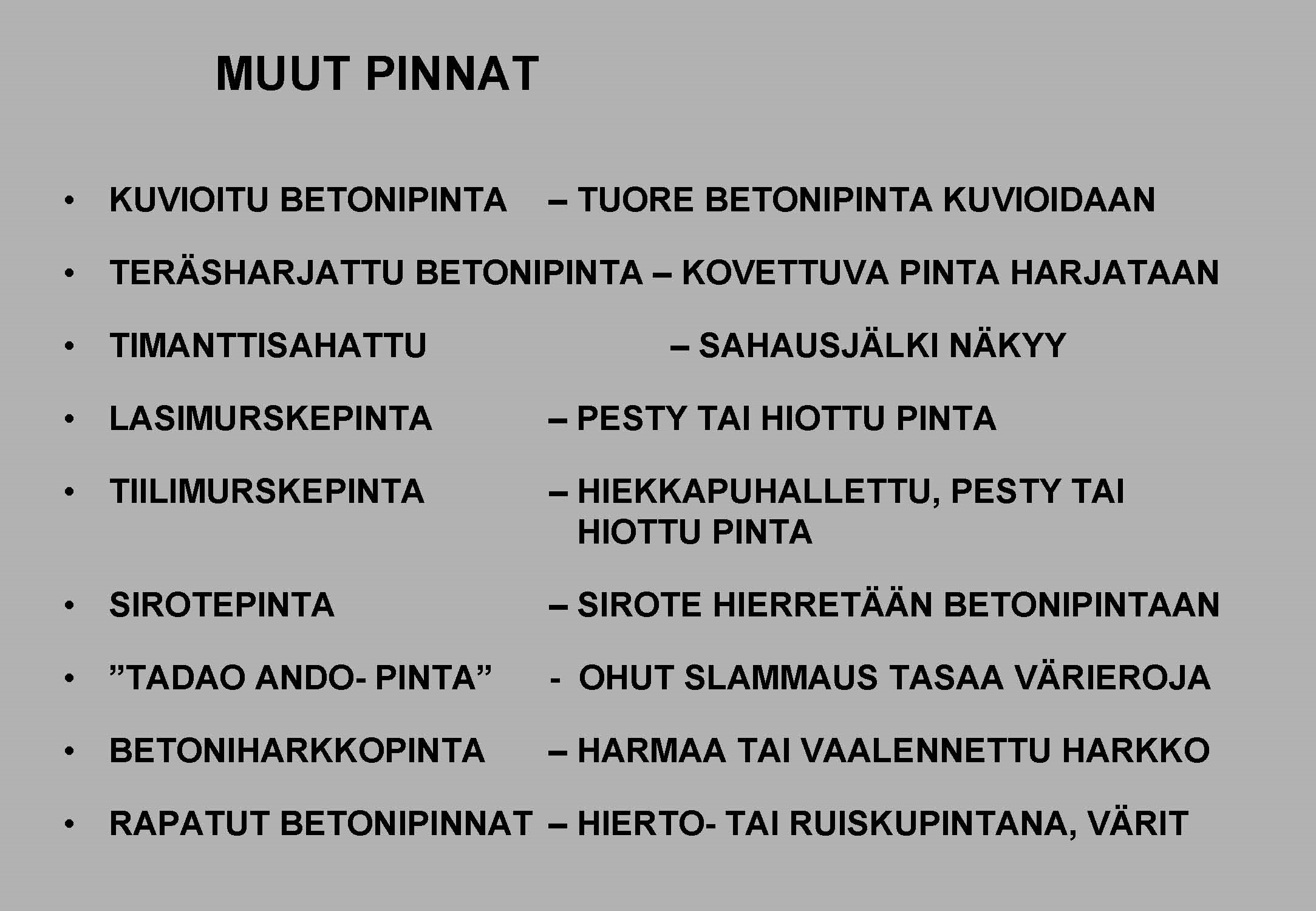01 Muut pinnat